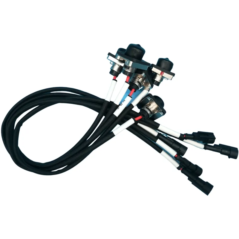 Detalle de sobremoldeo en arnes de cables